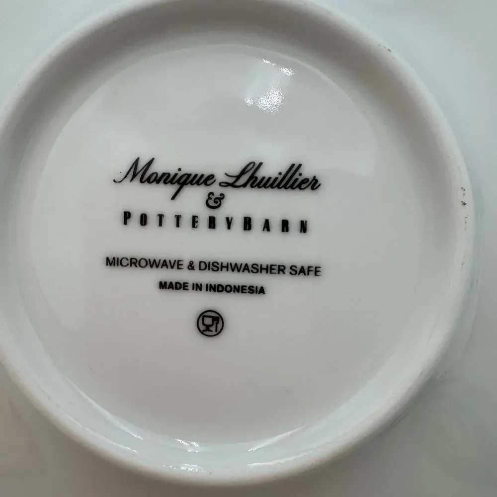 Pottery Barn Monique Lhuillier Olive Orchard 4 Cups and 4 Saucers